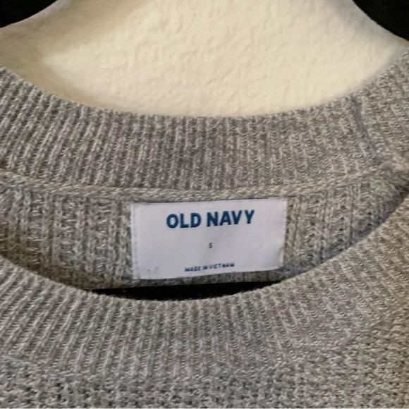 Old Navy Light Grey Knit Sweater Size Small Hole - Picture 2 of 9